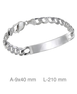 Pulsera Esclava Hombre Barbada Plata Ley