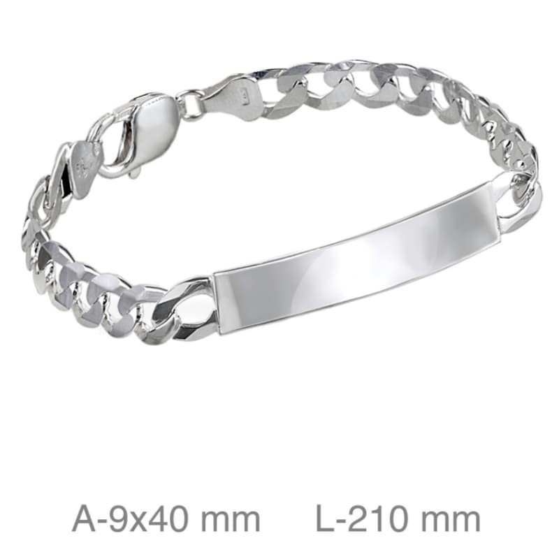 Pulsera Esclava Hombre Barbada Plata Ley