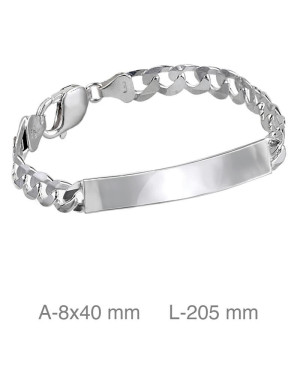 Pulsera Esclava Hombre Barbada Plata Ley