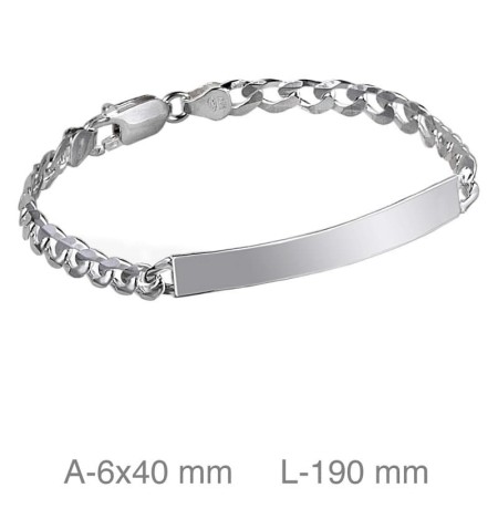 Pulsera Esclava Unisex Barbada Plata Ley