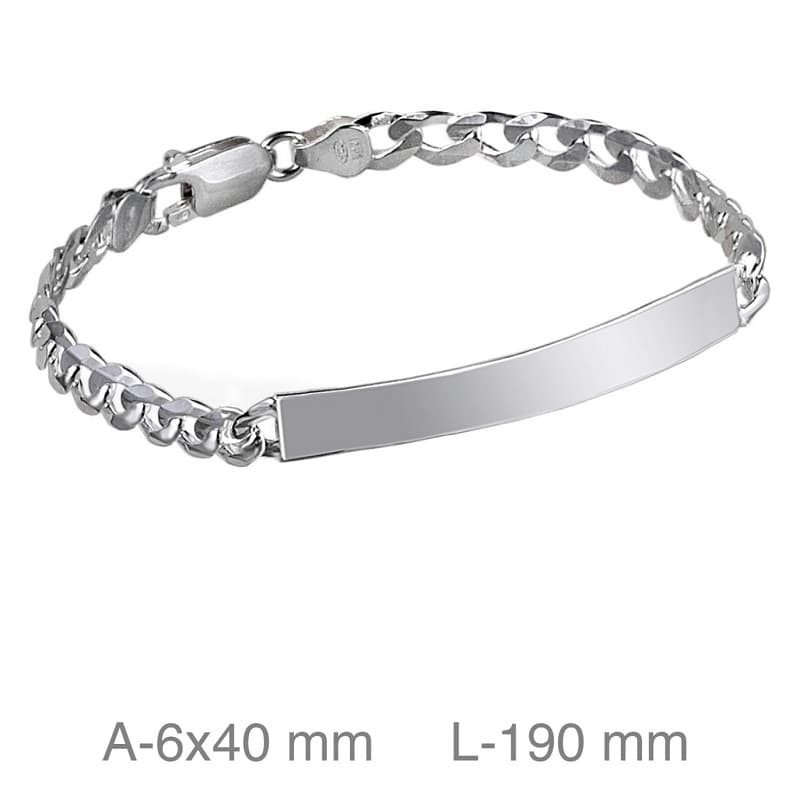 Pulsera Esclava Unisex Barbada Plata Ley