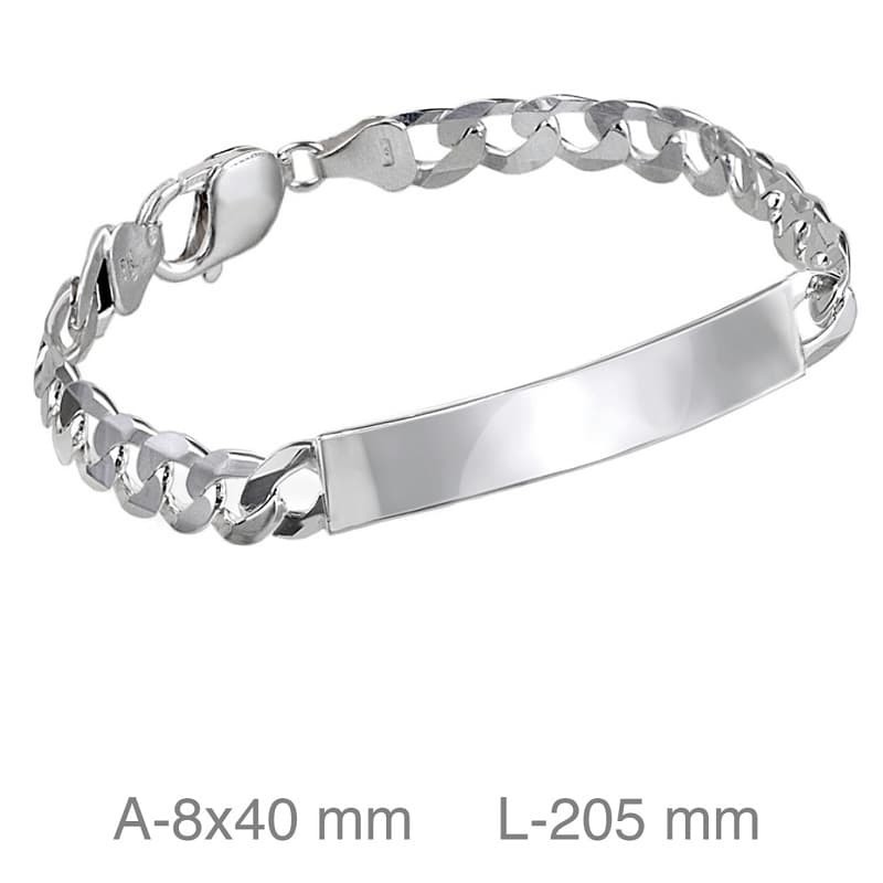 Pulsera Esclava Hombre Barbada Plata Ley