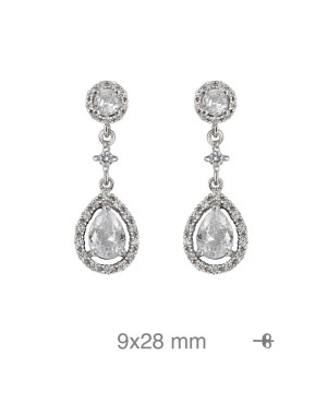 Pendientes Largos Plata con Circonitas