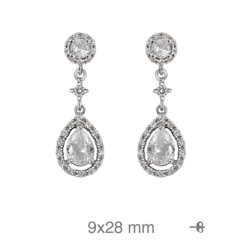 Pendientes Largos Plata con Circonitas