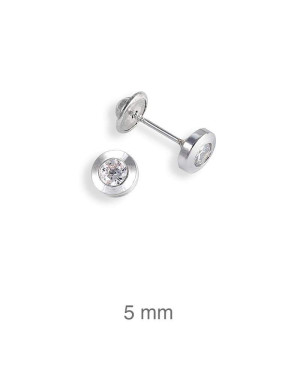 Pendientes con Circonita de Rosca en Plata Ley