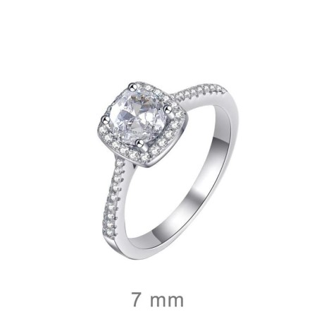 Anillo Compromiso de Circonitas en Plata Ley