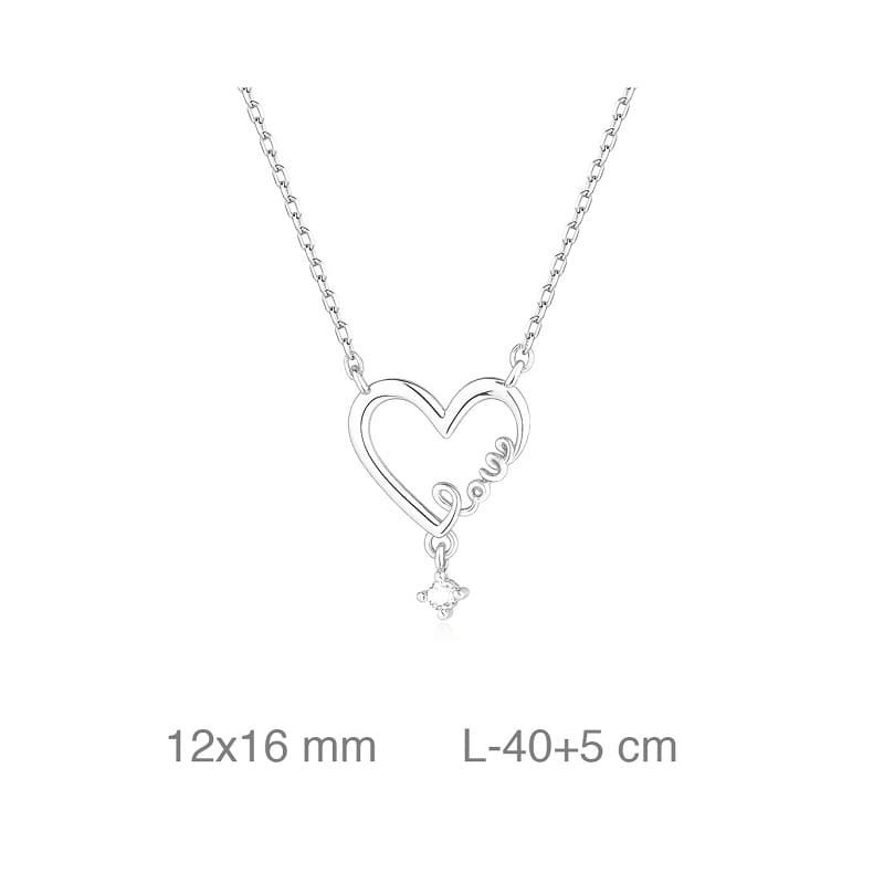 Collar Corazón Love con Circonita Plata Ley