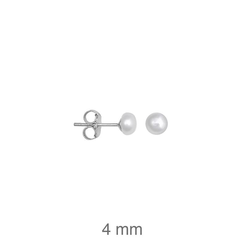 Pendientes Perlas Naturales 4mm Plata Ley