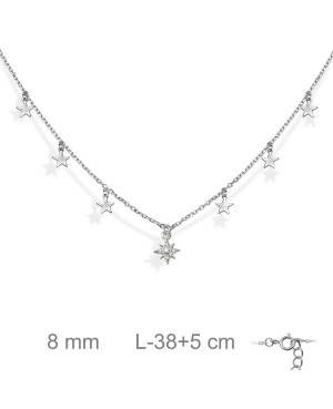 Collar Charms Estrella Polar Plata Ley