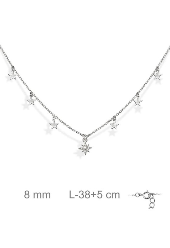 Collar Charms Estrella Polar Plata Ley