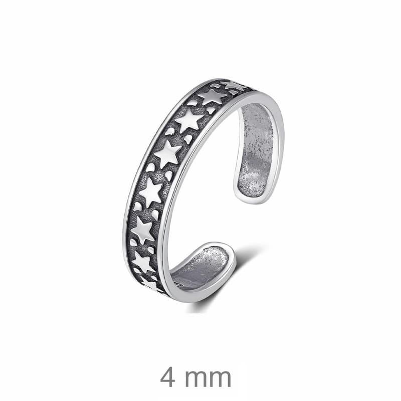 Anillo Abierto Estrellas de Plata Ley