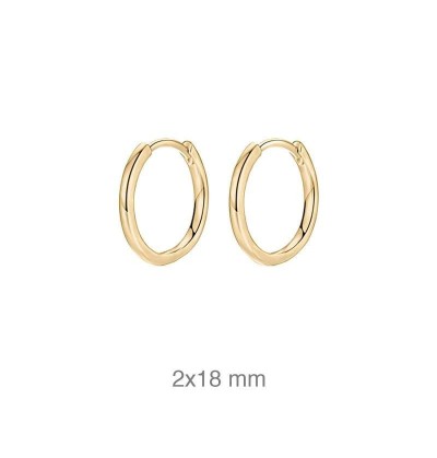 Pendientes Aros 18 mm de Acero con Baño de Oro
