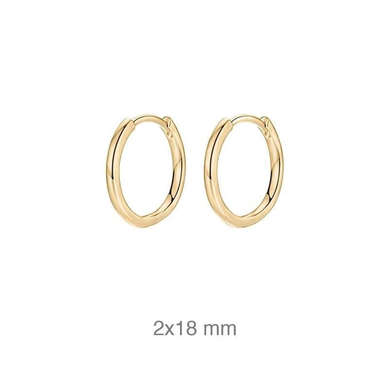 Pendientes Aros 18 mm de Acero con Baño de Oro