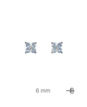 Pendientes con Circonita color Aguamarina en Plata Ley