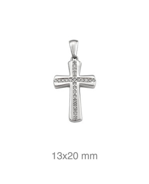 Colgante Cruz con Circonitas de Plata Ley