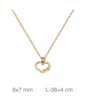 Collar Corazón y  Infinito en Plata Ley Bañada en Oro