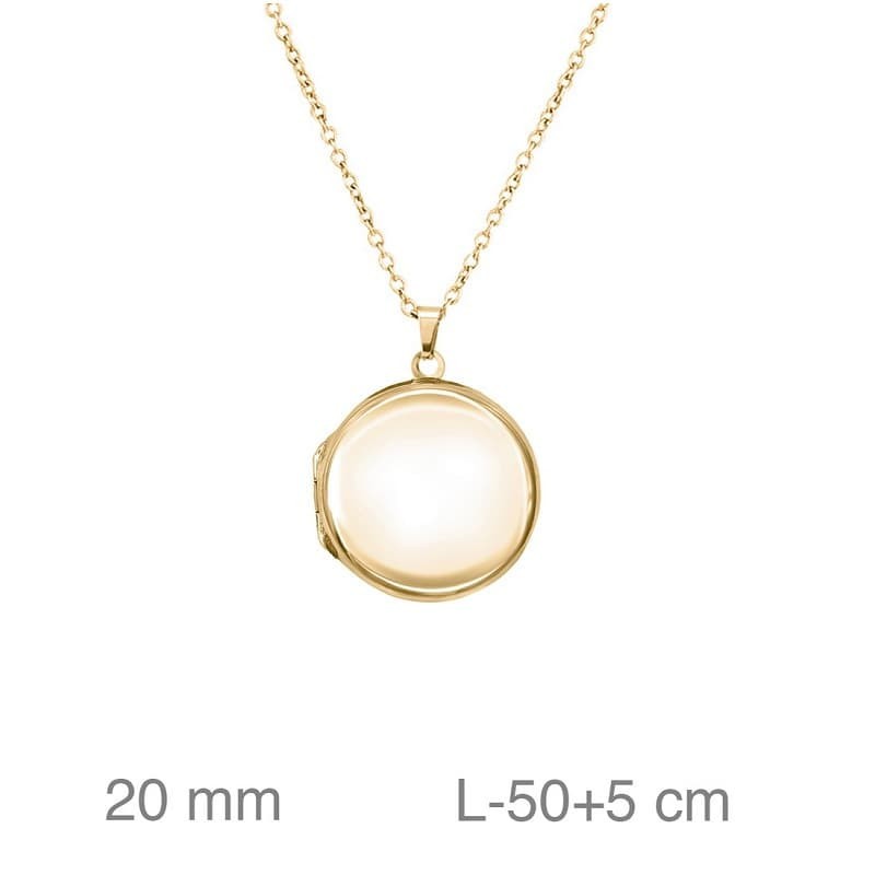 Cadena con Dije Redondo en Acero Dorado