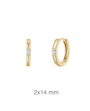 Pendientes Aros con Circonitas de Plata Ley Bañada en Oro