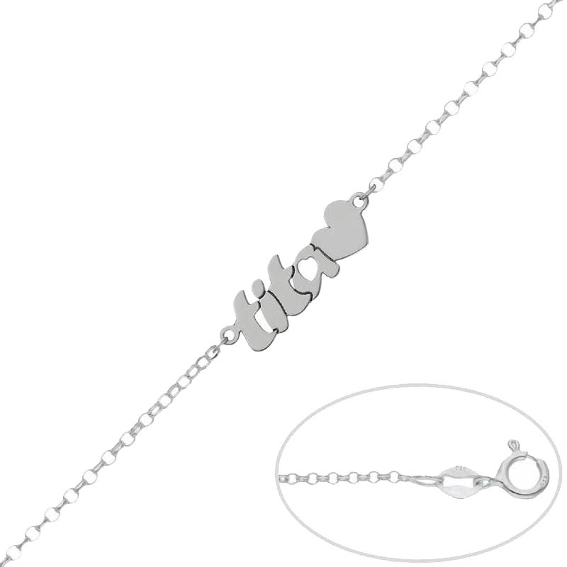 Pulsera Tita + corazón Plata de Ley