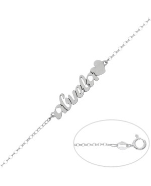 Pulsera Abuela + corazón Plata de Ley
