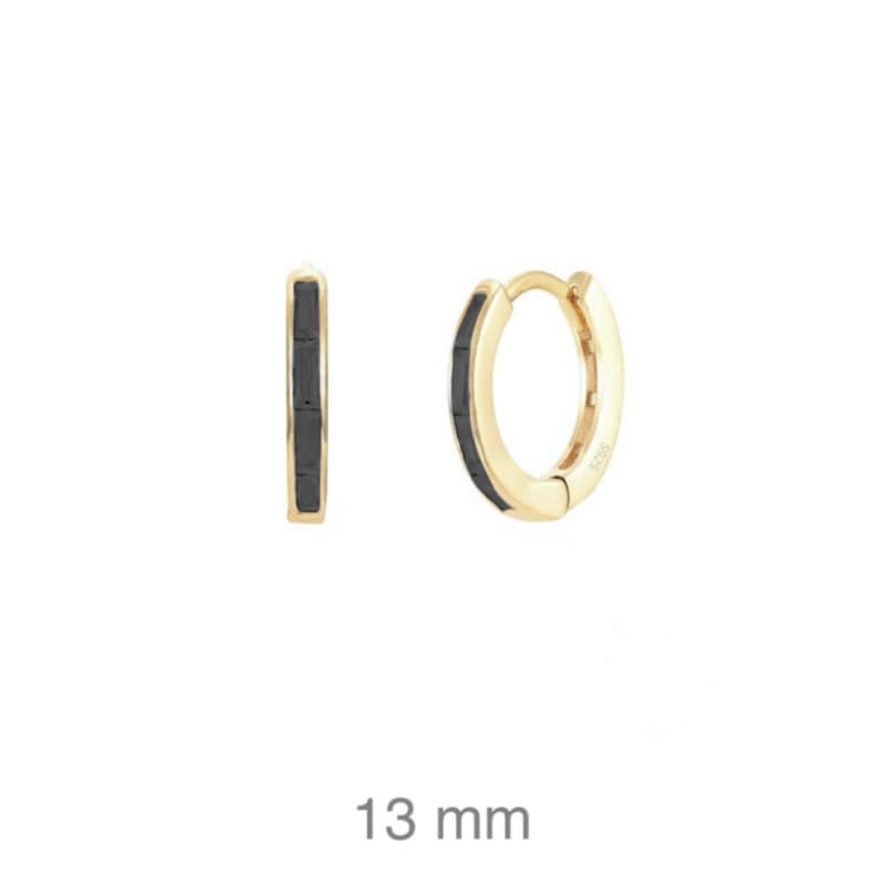 Pendientes Aros con Circonitas Plata Ley Bañada en Oro