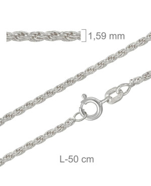 Cordoncillo 50cm Plata Ley con Protección