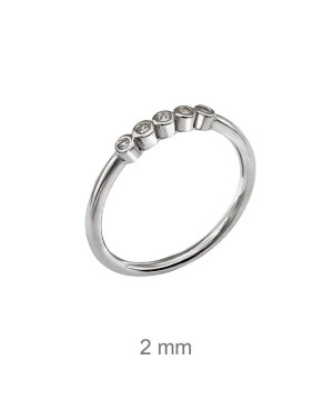 Anillo con Circonitas en Plata Ley
