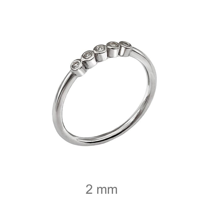 Anillo con Circonitas en Plata Ley