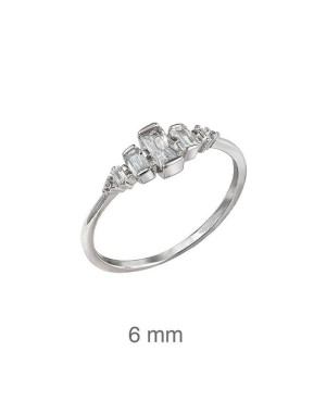 Anillo con Circonitas en Plata Ley