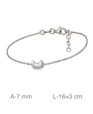 Pulsera con Luna en Plata Ley
