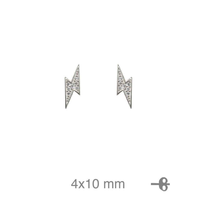 Pendientes Rayo con Circonitas en Plata Ley