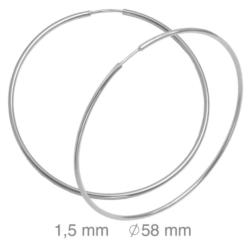 Pendientes Aros 1.5x58mm Plata Ley