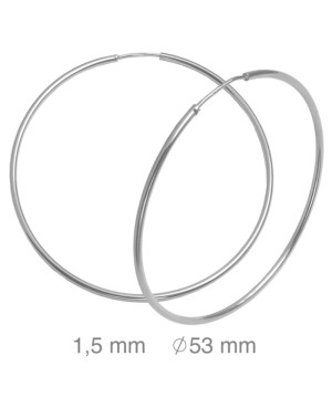 Pendientes Aros 1.5x53mm Plata Ley