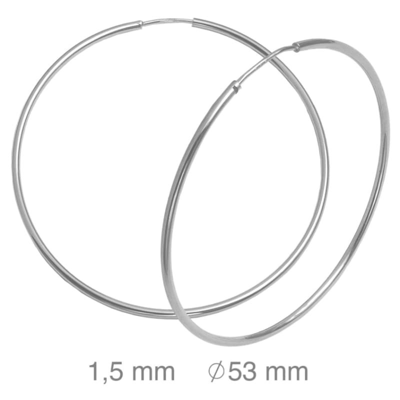 Pendientes Aros 1.5x53mm Plata Ley