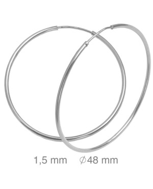 Pendientes Aros 1.5x48mm Plata Ley
