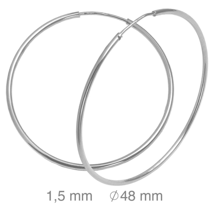 Pendientes Aros 1.5x48mm Plata Ley
