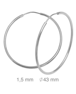 Pendientes Aros 1.5x43mm Plata Ley