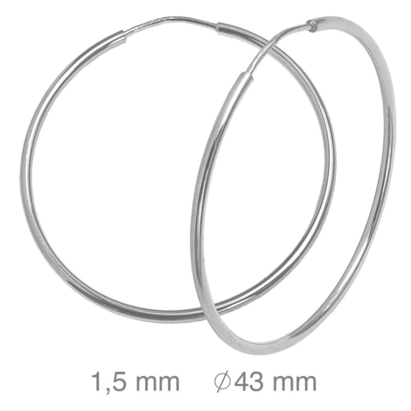 Pendientes Aros 1.5x43mm Plata Ley