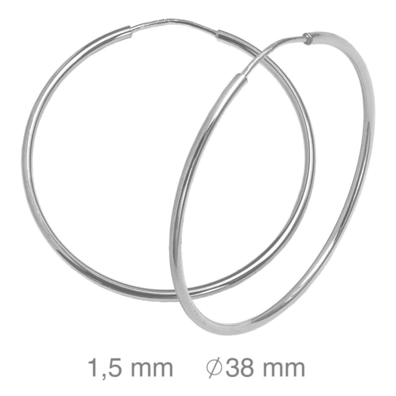 Pendientes Aros 1.5x38mm Plata Ley
