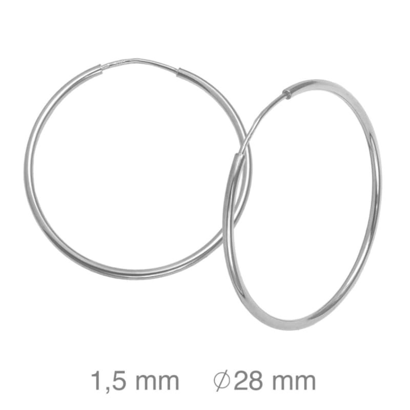 Pendientes Aros 1.5x28mm Plata Ley