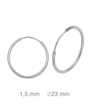Pendientes Aros 1.5x23mm Plata Ley