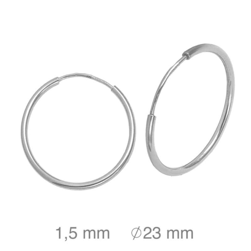 Pendientes Aros 1.5x23mm Plata Ley