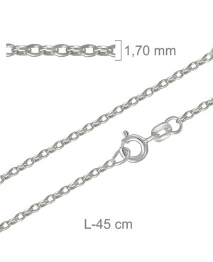 Cadena Rolo de 45cm en Plata Ley con protección