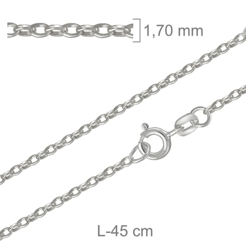 Cadena Rolo de 45cm en Plata Ley con protección