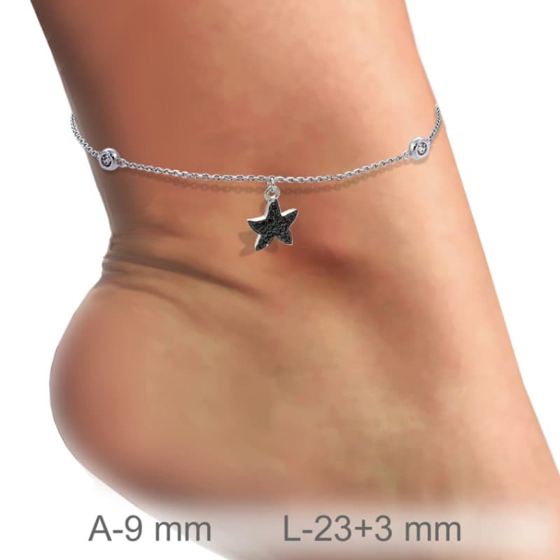 Tobillera Estrella de Mar con Circonitas Plata Ley