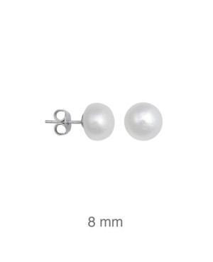 Pendientes Perlas Naturales 8mm Plata Ley