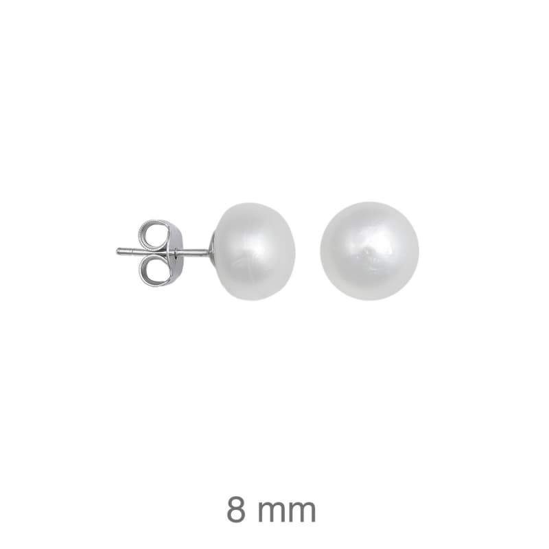 Pendientes Perlas Naturales 8mm Plata Ley