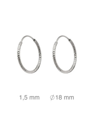 Pendientes Aros 1.5x18mm Plata Ley