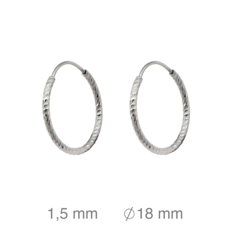 Pendientes Aros 1.5x18mm Plata Ley
