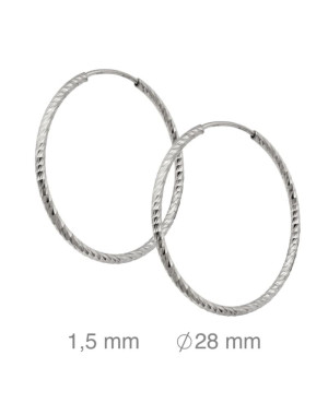 Pendientes Aros 1.5x28mm Plata Ley